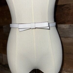 Kate Spade White Leather Bow Belt Minimalist Chic sz S